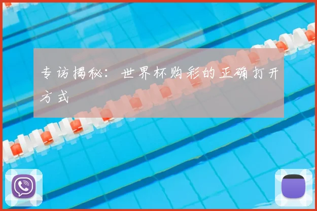 专访揭秘:世界杯购彩的正确打开方式